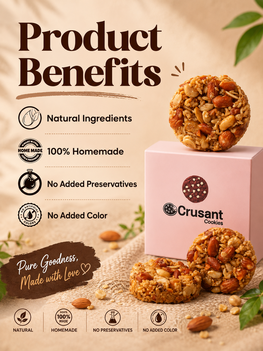 (A) Dry Fruits Cookies (5pcs) 250g